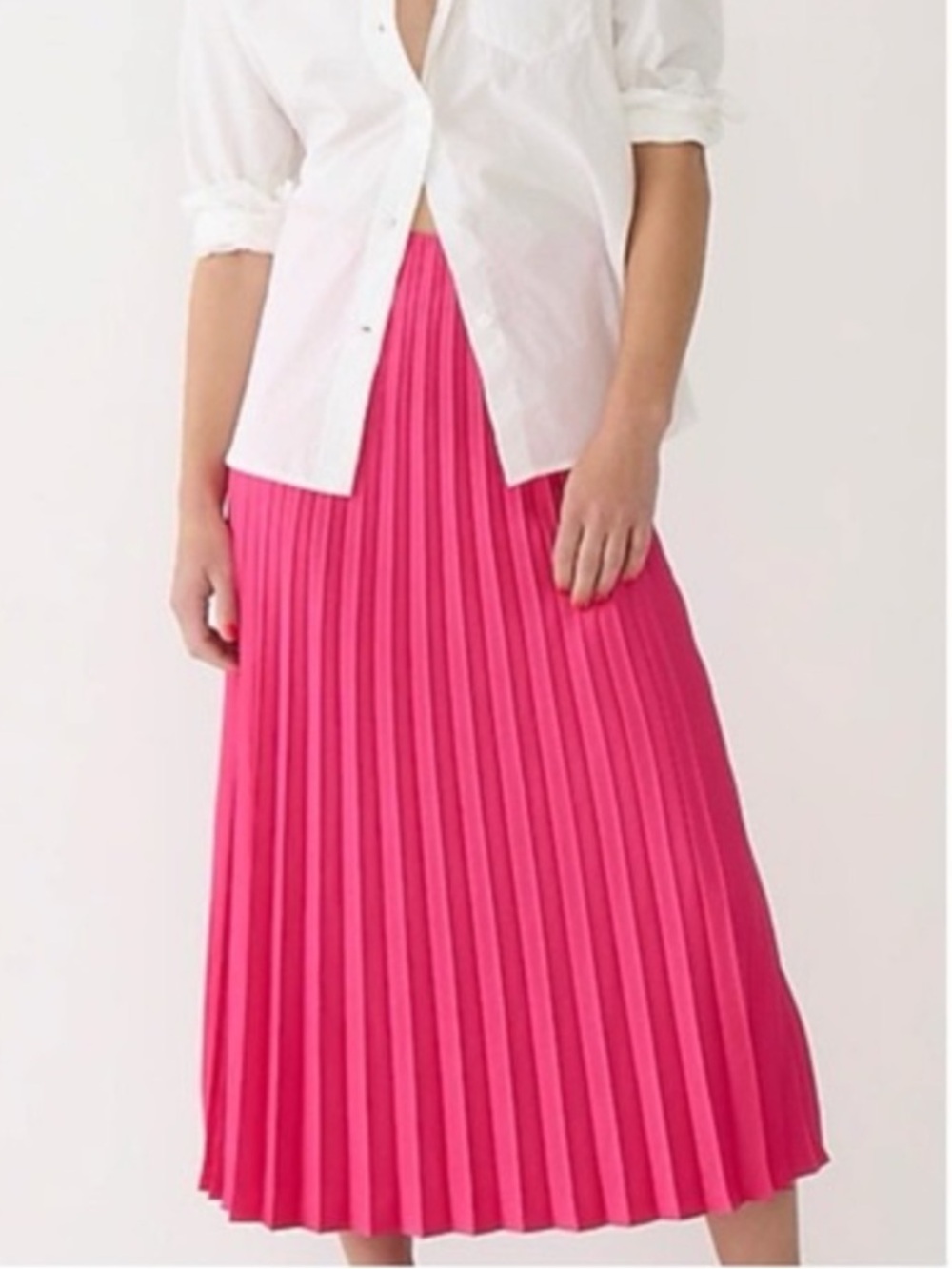 J. Crew Pleated Midi Skirt